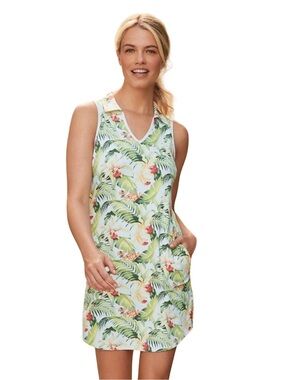 Tommy Bahama Aubrey Floral IslandZone Sleeveless Dress Large NWT Golf Tennis
